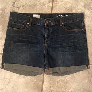 Gap dark denim boyfriend shorts